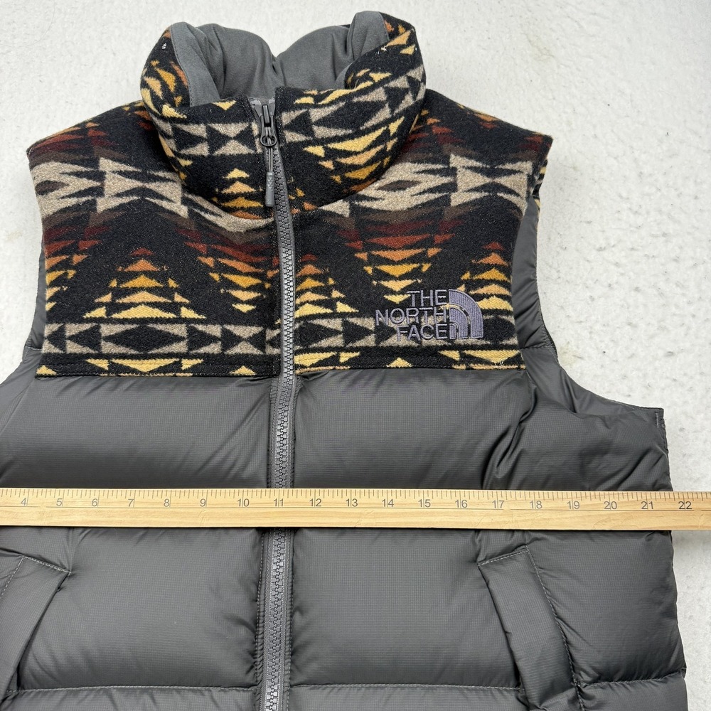 The North Face Vest Mens Medium Gray Pendleton Wool Down Puffer 700 Fill - Picture 10 of 14